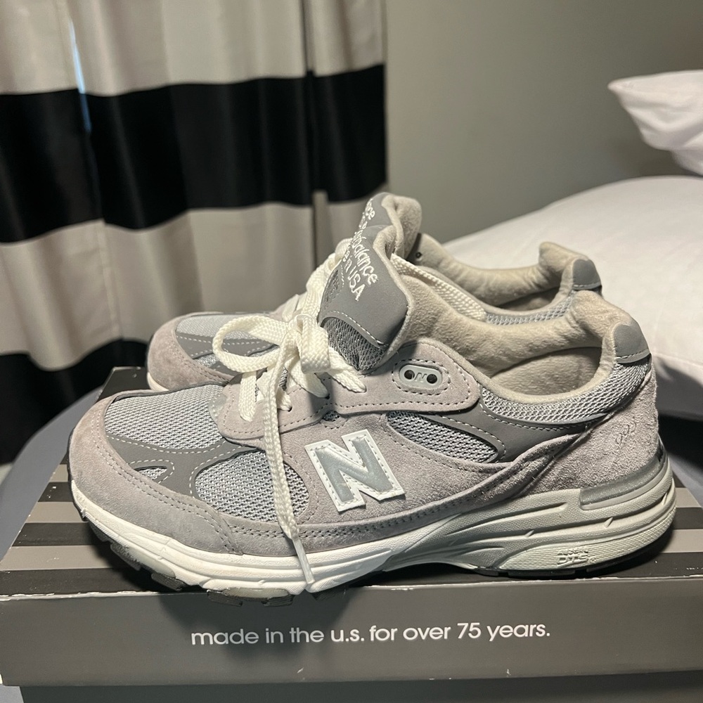 New Balance Gray and White Sneakers